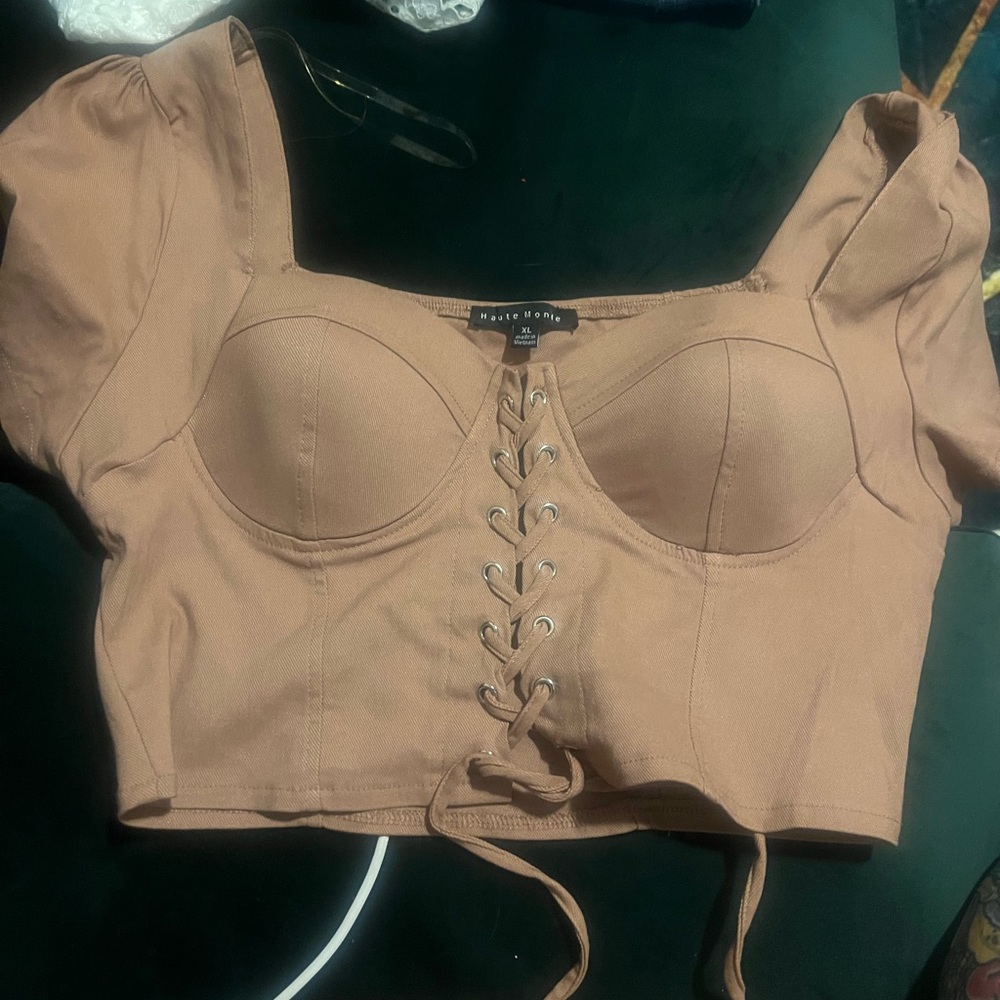 Haute Monde Tan Blouse